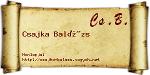 Csajka Balázs névjegykártya