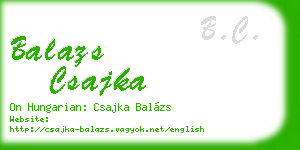 balazs csajka business card